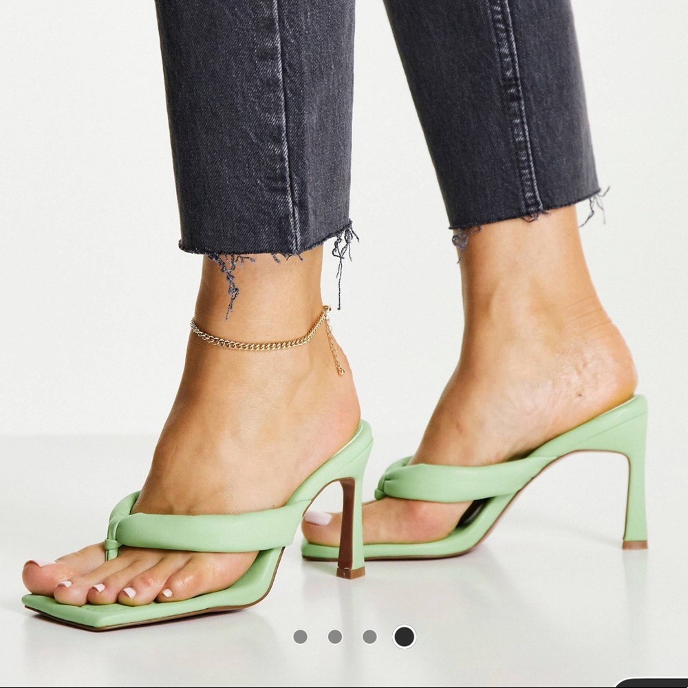 ASOS Green Padded Toe Heel - wide